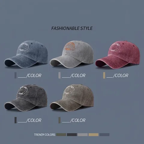 Berretto Da Baseball In Cotone Lavato Vintage Ricamato Outdoor Sports Distressed Retro Casual Cappello Sole Regolabile Donne Uomini