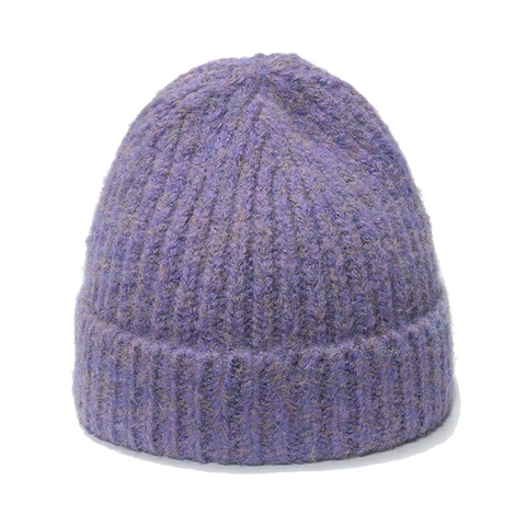 Gorro De Punto Para Mujer Color Degradado Acrílico Suave Acanalado Cálido Invierno Exterior Con Dobladillo Tono Mixto