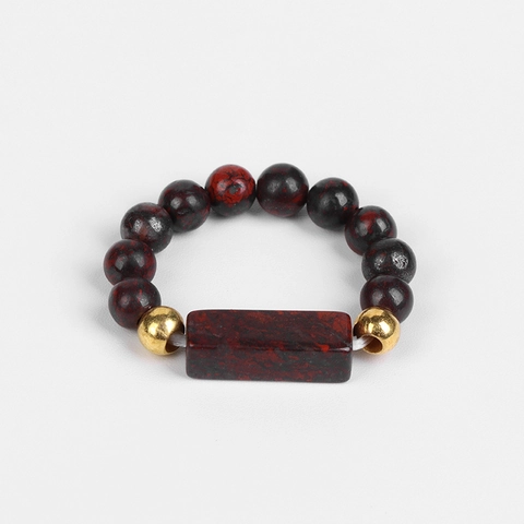 Handgemaakte Natuursteen Kralen Ring Elastisch Boho Stijl Vinger Sieraden Voor Vrouwen