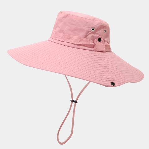 Wide Brim Sun Hat Outdoor Waterproof Quick Dry Bucket Hat With Adjustable Chin Strap For Hiking Fishing