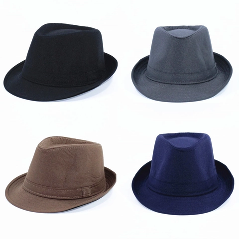 Sombrero Fedora Clásico Estilo Británico Retro Panamá Jazz Sombrero De Sol Transpirable Poliéster Algodón Color Sólido