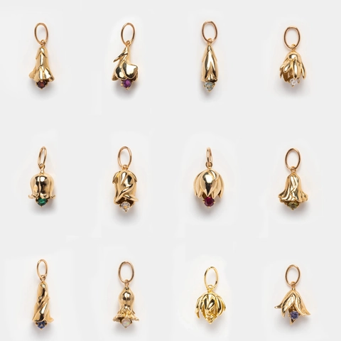 Geburtsmonat Blume Anhänger Halskette Kupfer Vergoldet Zirkon Knospe Blumenschmuck Gliederkette Geschenk Für Frauen Elegant