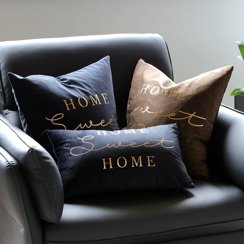 Velvet Cushion Covers Gold Stamping Letter Print Nordic Minimalist Modern Decorative Pillowcase For Sofa Living Room Decor