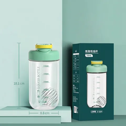 Μπουκάλι Shaker Με Σφαίρα Ανάμειξης Από Ανοξείδωτο Χάλυβα 304 Πλαστικό Tritan Αθλητικό Κύπελλο Σήμανση Κλίμακας Λουράκι