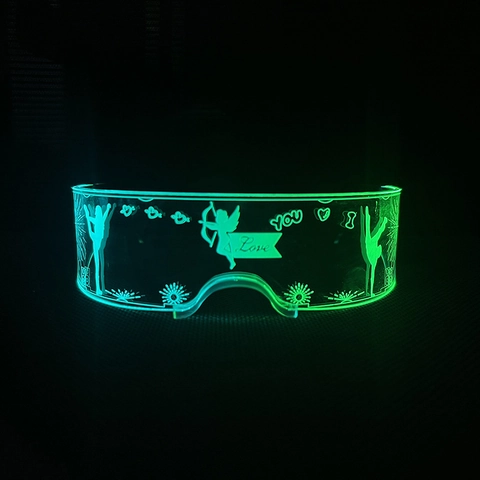 Cyberpunk LED Leuchtbrille Futuristische Acryl Glühende Visier Für Musikfestival Party Bar KTV Performance