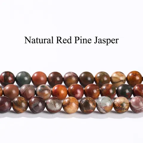 Perle Rotonde In Pietra Di Pino Rosso Naturale Pietra Picasso Per Creazione Di Gioielli Fai Da Te Accessori Per Bracciali Multicolore