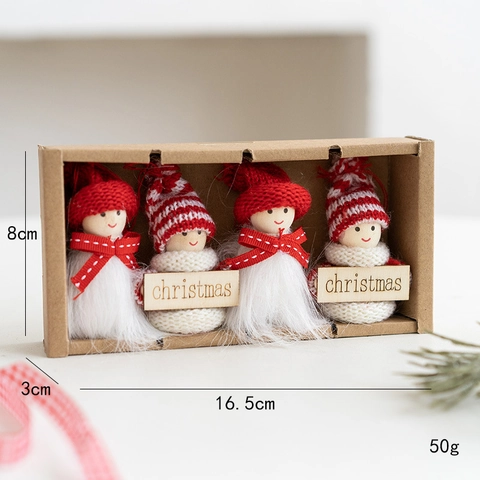 Weihnachts Wichtel Ornamente Handgefertigt Gestrickt Plüsch Gesichtslos Puppen Feiertag Baum Hängende Dekorationen Geschenke