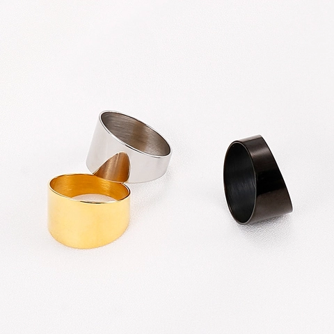Anillo De Banda Ancha Simple De Acero Inoxidable Pulido Joyería Minimalista Lisa Estilo Neutro Para Mujeres Hombres