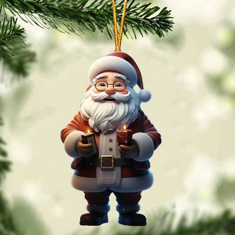 Ornamenti Di Babbo Natale Di Natale Ciondolo In Acrilico Effetto 3D Per Decorazioni Da Appendere All Albero Novità