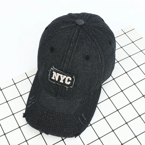 Gorra De Béisbol De Mezclilla Lavada Bordado NYC Retro Streetwear Sombrero De Sol De Algodón Ajustable Hombres Mujeres
