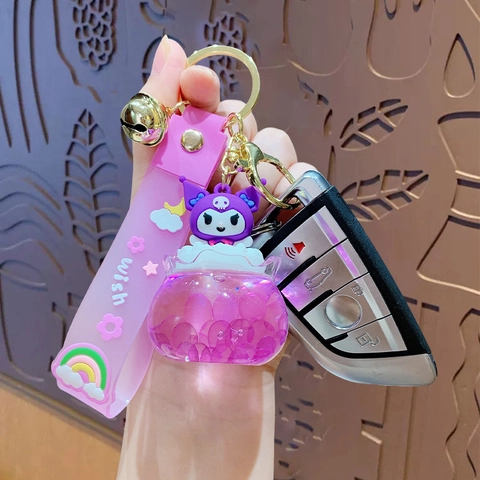 Cartoon Vloeibare Zand Sleutelhanger Acryl Olie Hanger Tas Decoratie Stromende Glitter PVC Band Accessoire Schattig Cadeau