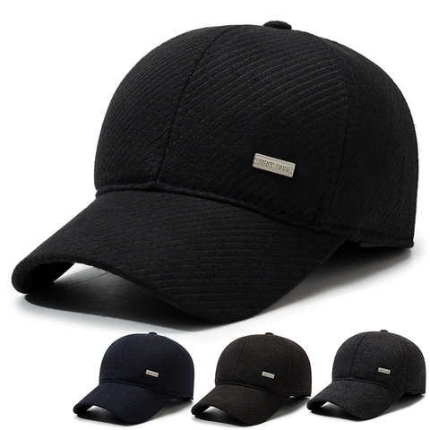Winter Baseballkappe Herren Wollstoff Warm Winddicht Mit Ohrenklappen Verstellbare Outdoor Mütze Für Papa
