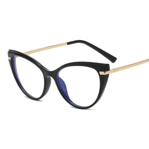 Modische Katzenauge Brillengestell Blaulichtfilter TR90 Metall Retro Optische Brillen Für Frauen
