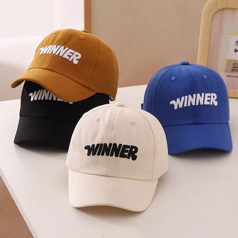 Kinder Baseballkappe Baumwolle Winner Buchstaben Stickerei Sonnenhut Verstellbar Freizeit Sport Für Jungen Mädchen