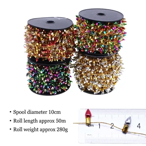 Weihnachts Glühbirnen Perlenkette Galvanisierter Kunststoff Mini Lichtform Girlande Für Baumschmuck Feiertags Party DIY Handwerk