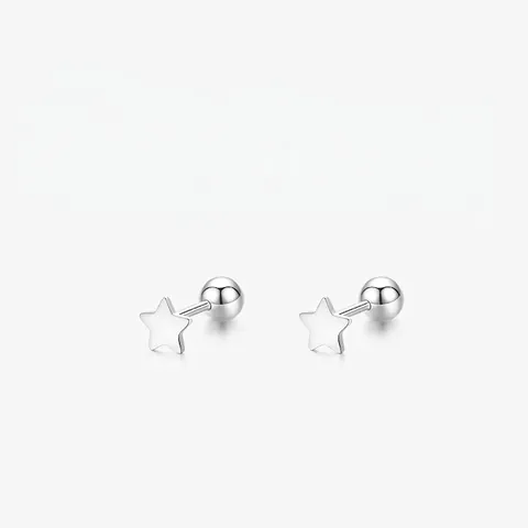 Orecchini A Lobo A Stella Minimalisti Da Donna In Argento Sterling 925 Con Chiusura A Vite Lucidi Gioielli Semplici