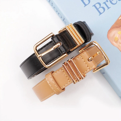 Fashion Women Faux Leather Belt Minimalist Alloy Pin Buckle Waist Strap For Jeans Versatile Casual Elegant Waistband Accessory