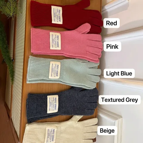 Korean Style Women Winter Wool Blend Knit Gloves Thermal Windproof Full Finger Cycling Gloves Ins Fashion Warm Jacquard Mittens