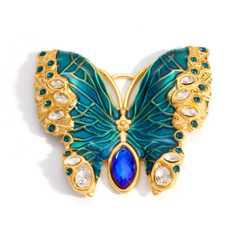 Stainless Steel Charms Pendants DIY Jewelry Making 18K Gold Plated Enamel Waterproof Hypoallergenic Retro Heart Butterfly Animal