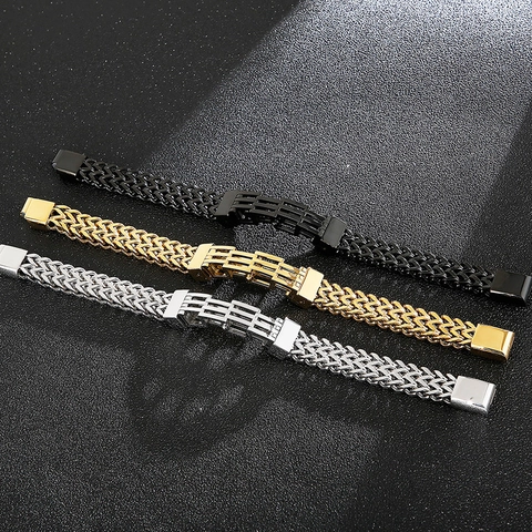 Pulsera Para Hombre De Acero Inoxidable 316L Doble Capa Cadena Cuadrada Estilo Industrial Pesado Joyería Regalo