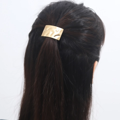 Hammerschlag Metall Haarklammer Legierung Unregelmäßige Ponytail Halter Vintage Stil Für Damen