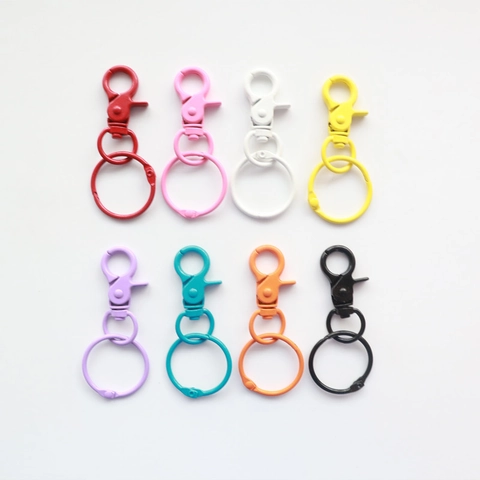 Colorful Metal Alloy Lobster Clasp Swivel Snap Hook Keychain Rings DIY Jewelry Making Bag Accessories Baked Paint Lacquer