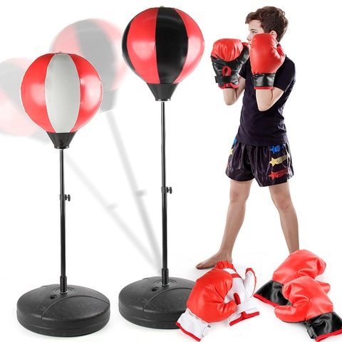 Boxen Punchingball Aufblasbarer Speedball Höhenverstellbar PU-Leder Stahlrohr Für Kinder Erwachsene Heimtraining Dekompression