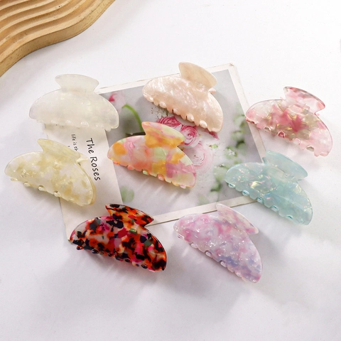 Acetate Marble Hair Claw Clip Large Shark Clip Strong Hold Candy Color Sweet Fashion Women Hair Accessory