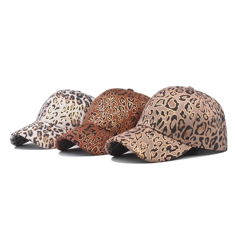 Leopard Muster Baseball Kappe Metallic Goldfolie Mode Verstellbare Gebogene Krempe Hut Für Damen Und Herren