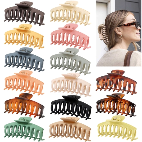 Matte Große Haarklammern Frauen Dickes Haar Rutschfest PS Kunststoff Haarkrebs Minimalistische Haaraccessoires Einfarbige
