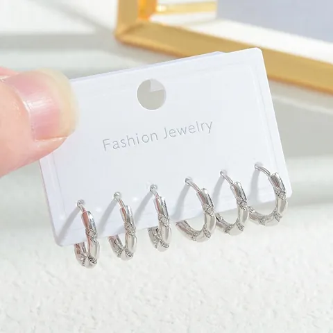 Twisted Rope Copper Hoop Earrings With Zircon C Shape Elegant Fashion Jewelry Women Gold Silver Plated Earring Post