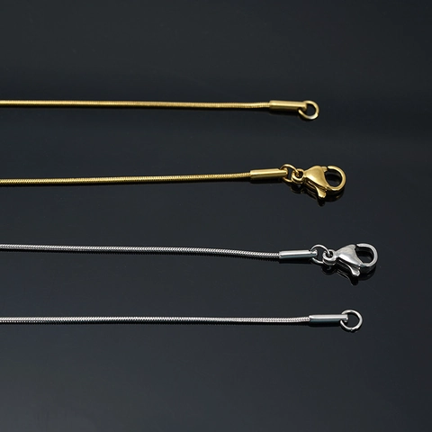 Collana Minimalista Con Catena A Serpente E Maglie In Acciaio Inossidabile Placcato Oro 18K Gioielli Fai Da Te Per Donna