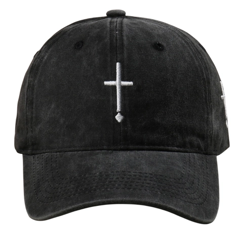 Baseballkappe Aus Gewaschener Baumwolle Mit Kreuzstickerei Retro Verstellbarer Snapback Hut Hip Hop Streetwear