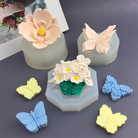Stampo In Silicone Farfalla Fiore Orchidea Luna DIY Fondant Cottura Aromaterapia Gesso Sapone Antiaderente Resistente Al Calore