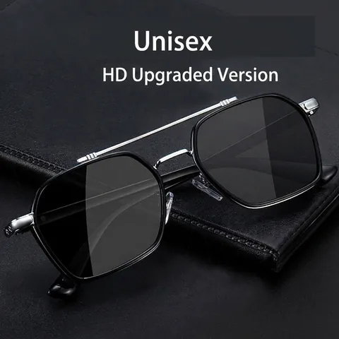Gafas De Sol Cuadradas Retro Hombre Montura Metálica Protección UV400 Fotocromáticas Conducción Pesca Moda Polígono