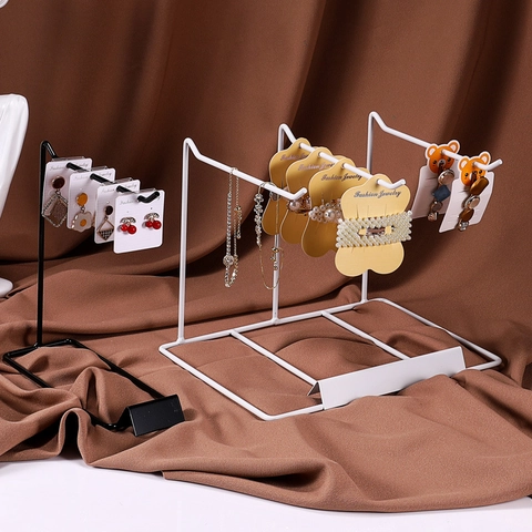 Jewelry Display Stand Metal Organizer Rack For Necklace Earring Keychain Multi Tier Countertop Iron Holder