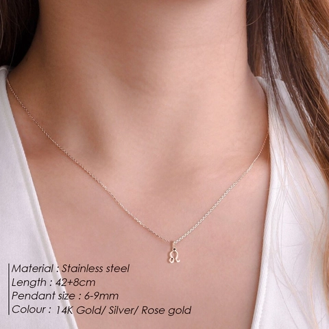 14K Gold Plated Stainless Steel Zodiac Pendant Necklace For Women Minimalist Twelve Constellations Sign Clavicle Chain Jewelry Gift
