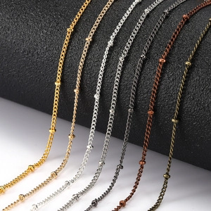 Satellite Bead Chain For DIY Jewelry Making Accessories Metal Copper Plated Link Chain For Necklace Bracelet Craft Material