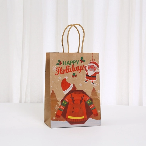 Sacchetti Regalo Di Natale In Carta Kraft Con Manici Per Caramelle E Confezioni Festive Decorazioni Natalizie