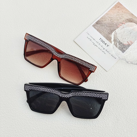 Oversized Square Sunglasses For Women With Luxury Rhinestone Frame Chic UV400 Protection Outdoor Fashion Eyewear