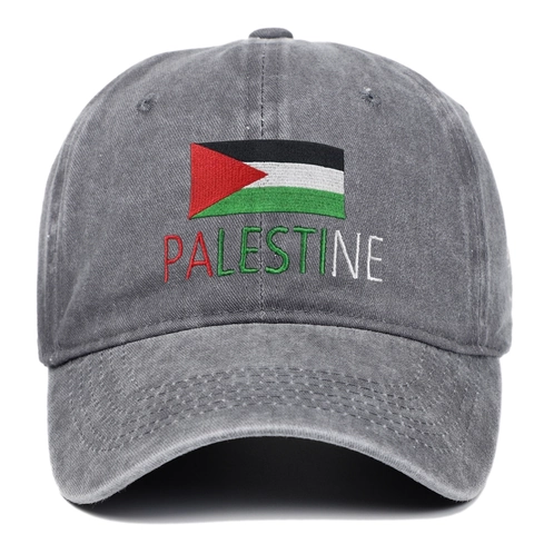 Cappello Da Baseball Ricamo Bandiera Palestina Cotone Lavato Vintage Retrò Cappello Protezione Solare Regolabile