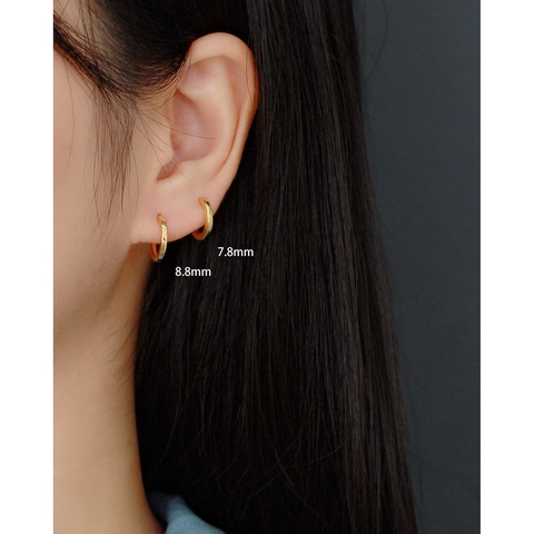 Minimalist Square Line Hoop Earrings 925 Sterling Silver Geometric Huggie Earrings For Women