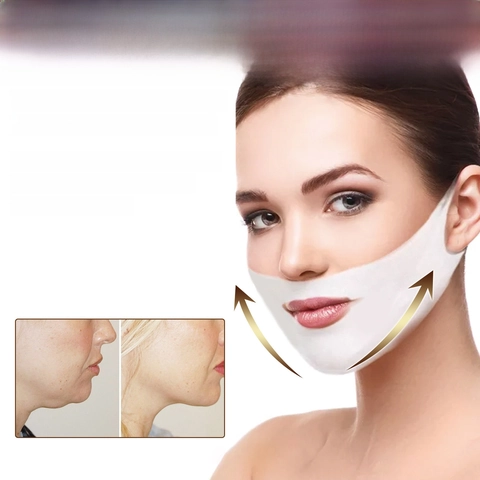 Masque De Levage En V Hydrogel Lifting Visage Raffermissant Réducteur Double Menton Contour Anti-Rides Pour Femmes