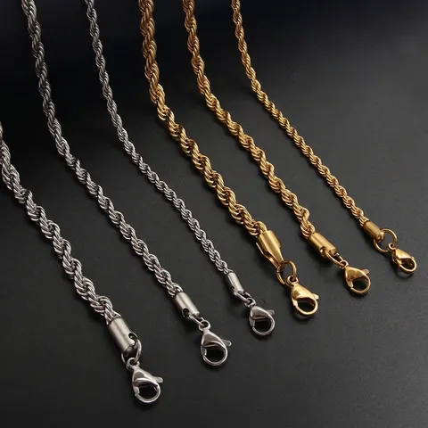 Collana A Catena In Acciaio Inossidabile Placcata Sottovuoto Hip Hop Catene A Maglie Per Uomo Donna Gioielli Lucidati