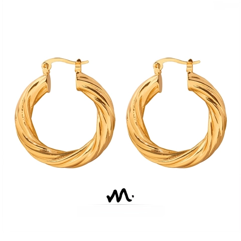 Twisted Hoop Earrings Copper Geometric Minimalist Gold Color Fashion Statement Jewelry For Women