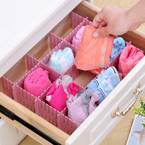 Diviseurs De Tiroir En Plastique Réglables Grille De Séparation Pour Organiser Les Sous-Vêtements Chaussettes Maison