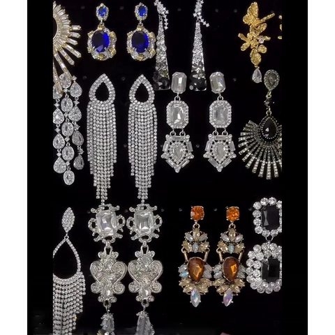 Elegant Vintage Flower Tassel Earrings With 925 Sterling Silver Earring Post Alloy Rhinestone Statement Jewelry For Women