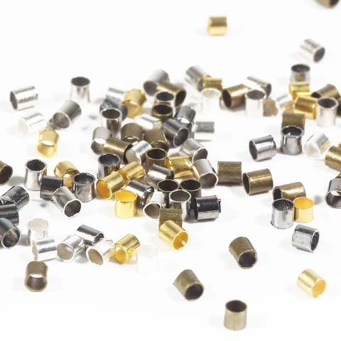 Perles à Écraser en Cuivre Tubes de Positionnement en Métal pour Création de Bijoux DIY Collier Bracelet