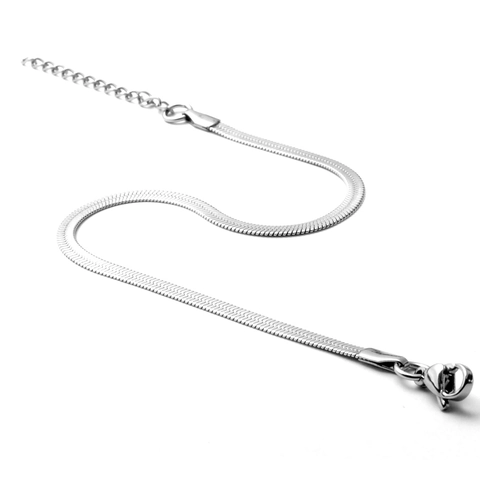 Flat Snake Chain Bracelet Stainless Steel High Polished Adjustable Extension Minimalist Daily Versatile Fashion Jewelry For Women