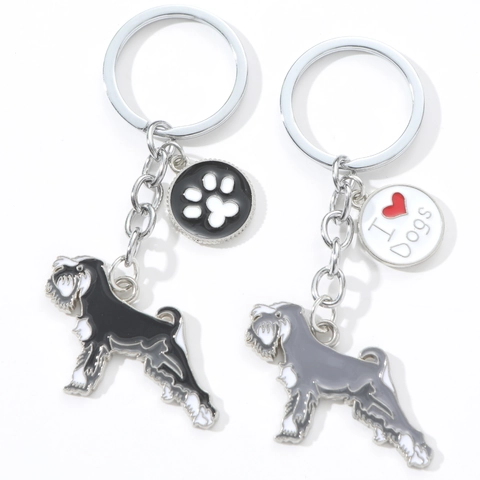 Portachiavi per Cani in Metallo Pendente Con Cuore Impronta di Zampa Charm Smalto Cucciolo Cane Razza Portachiavi Decorazione Borsa per Donna Bambini Amanti dei Cani Regalo